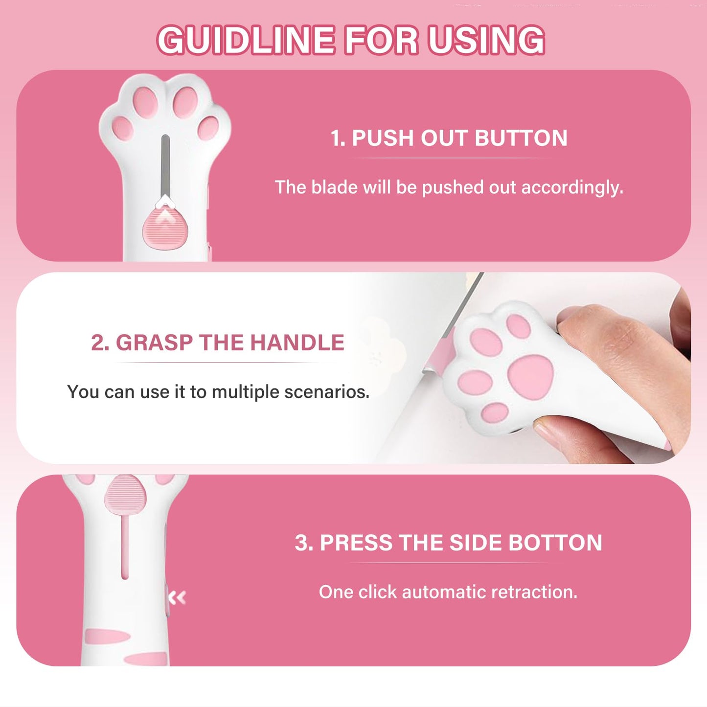 Cat Paw Retractable Box Cutter