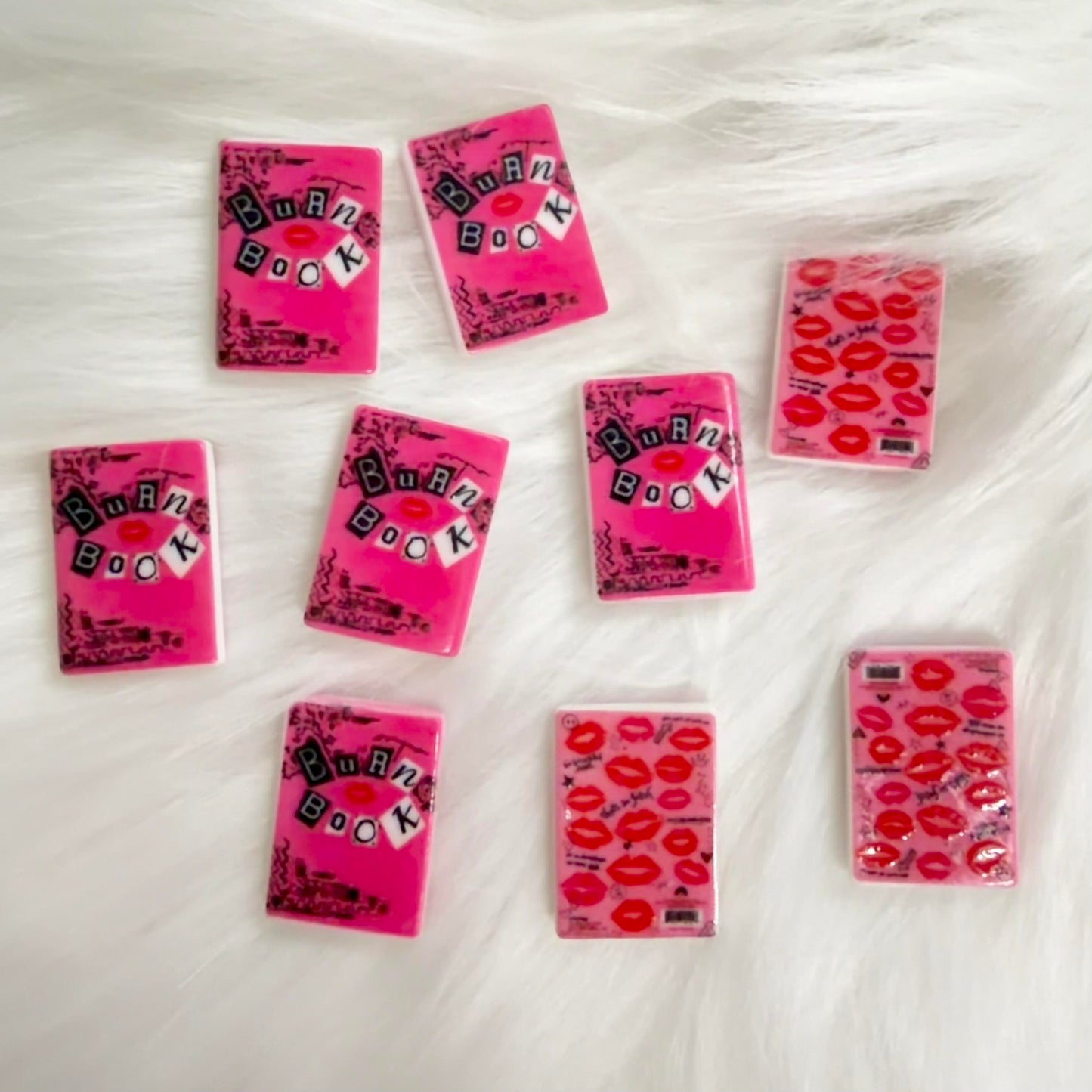 Pink mini drama book charm