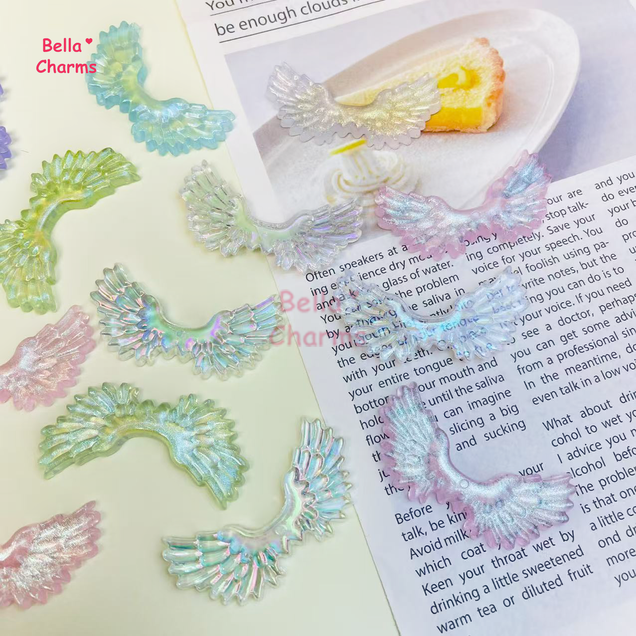 Clear AB wing charm