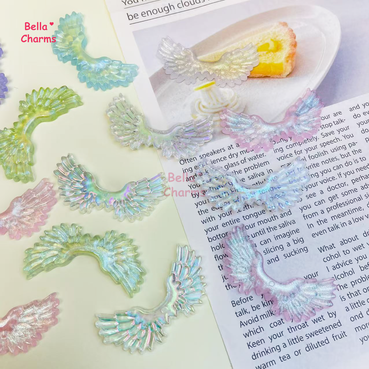 Clear AB wing charm