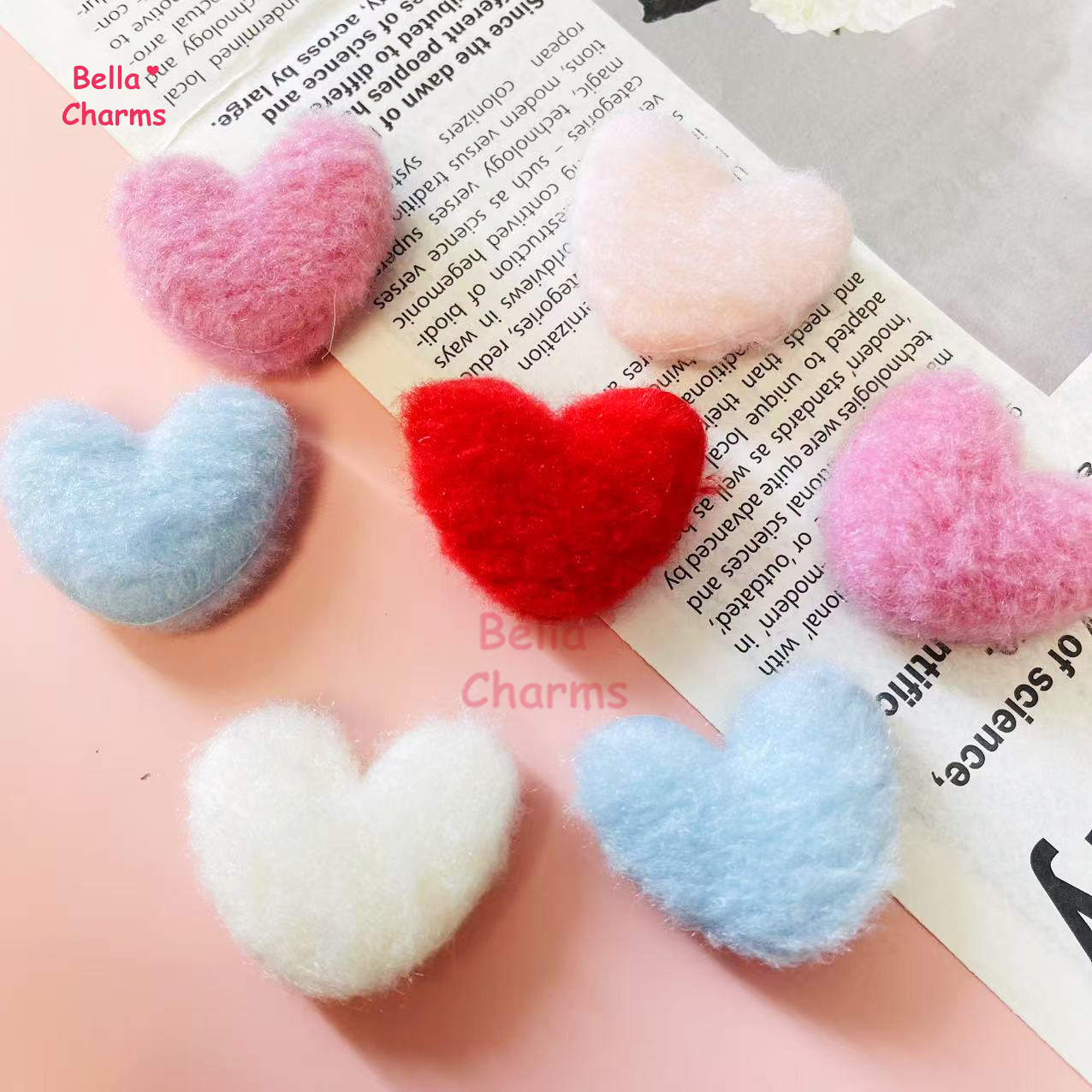 Fluffy heart charm