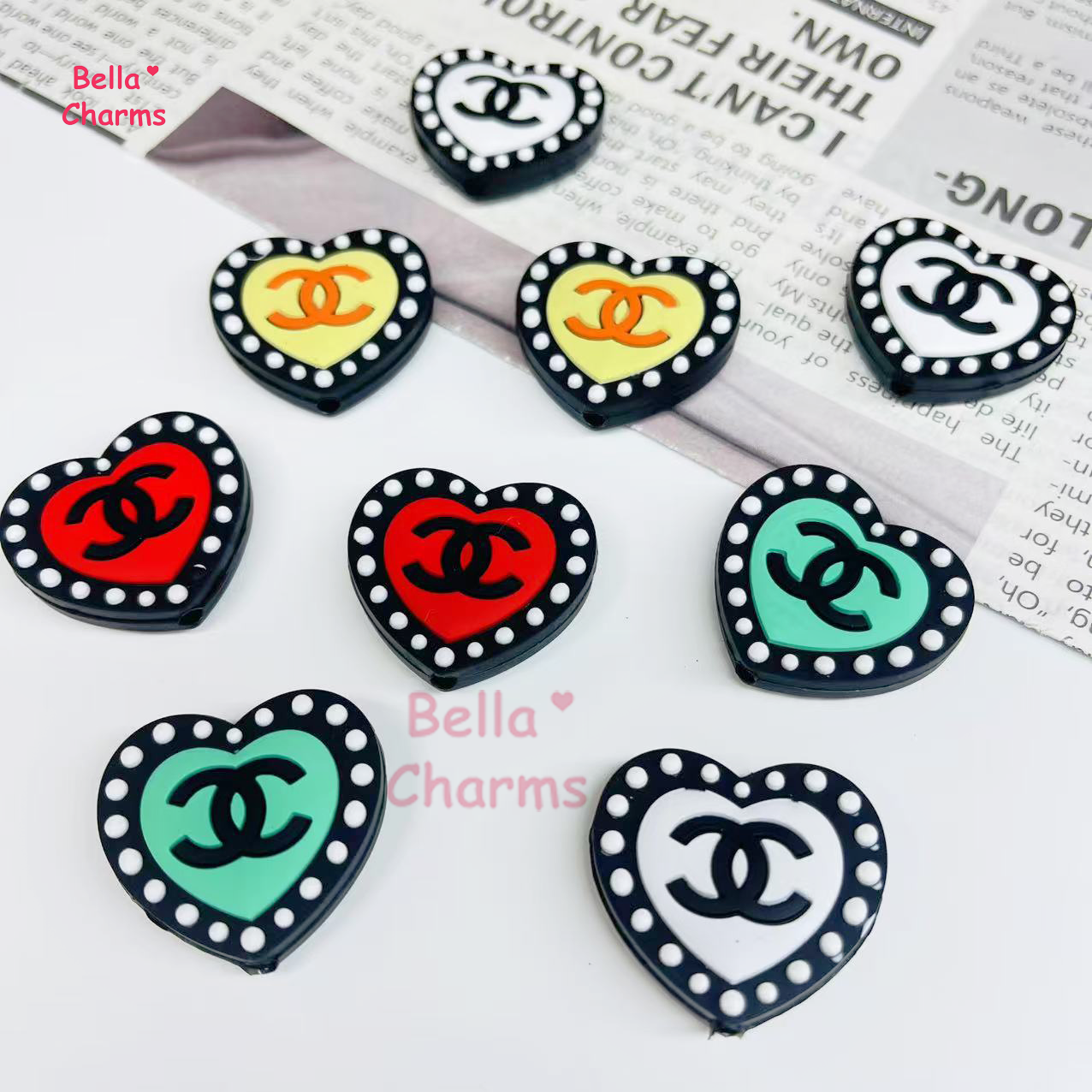 Heart CC focal beads charm