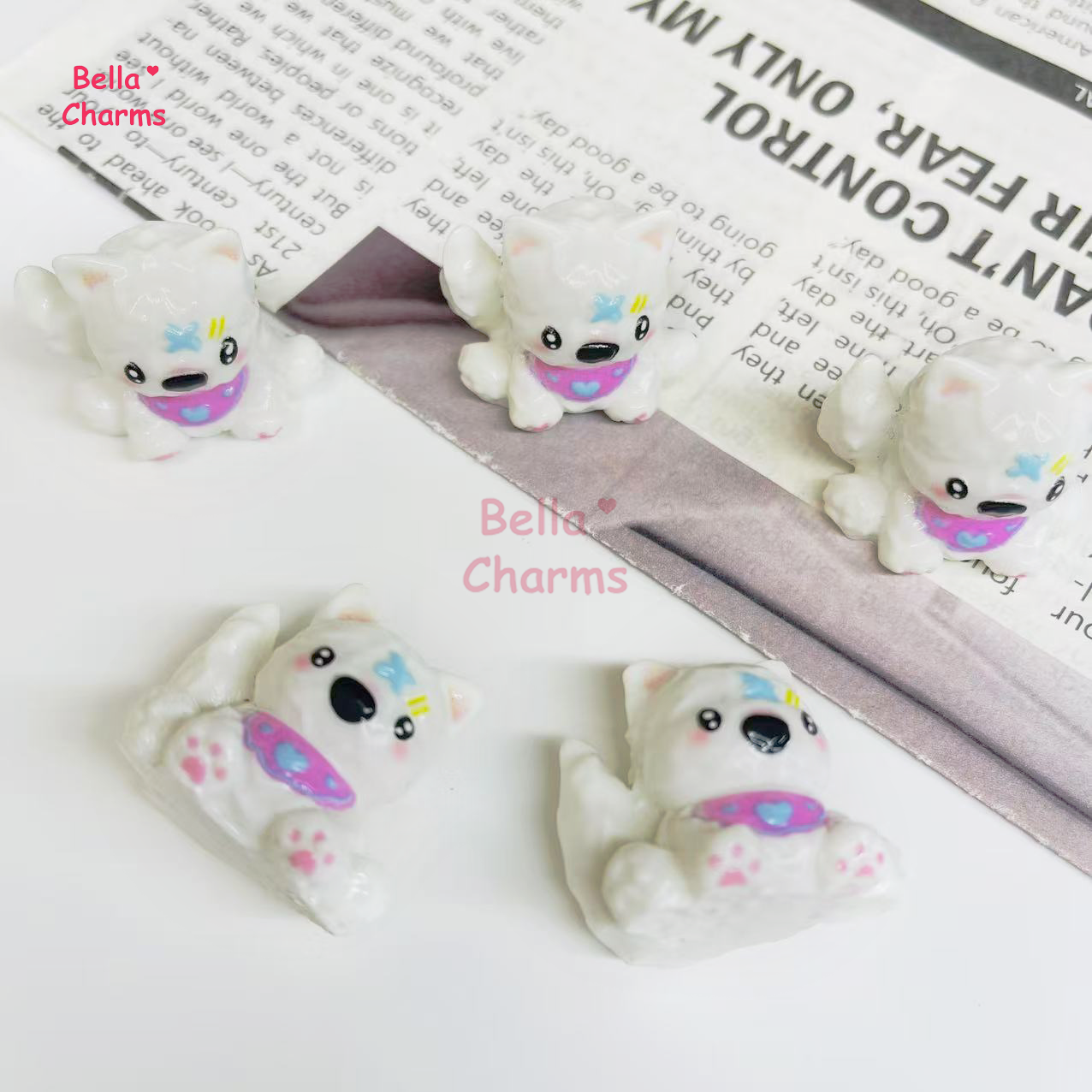 Cute white fox charm