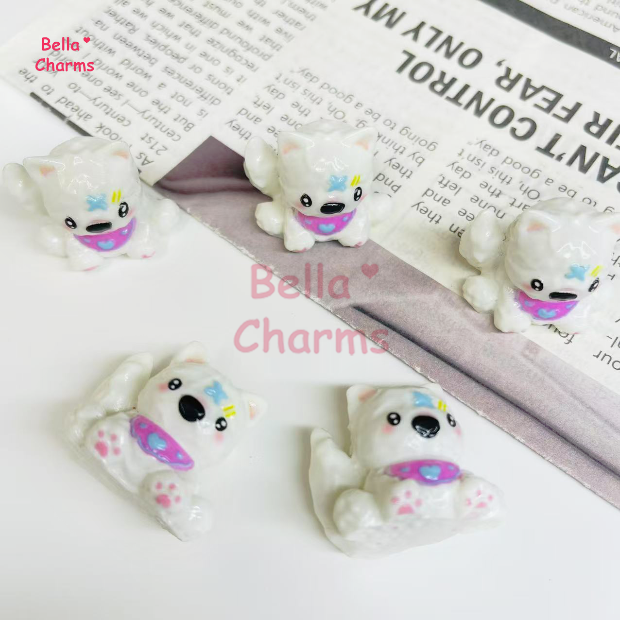 Cute white fox charm
