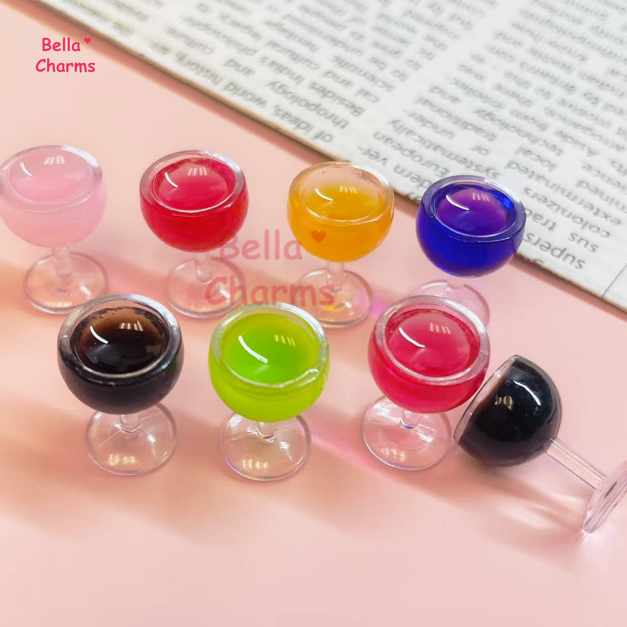 Wine glass cup charm