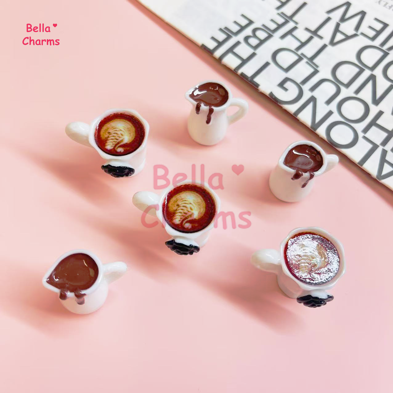 Coffee and chocolate sauce charm
