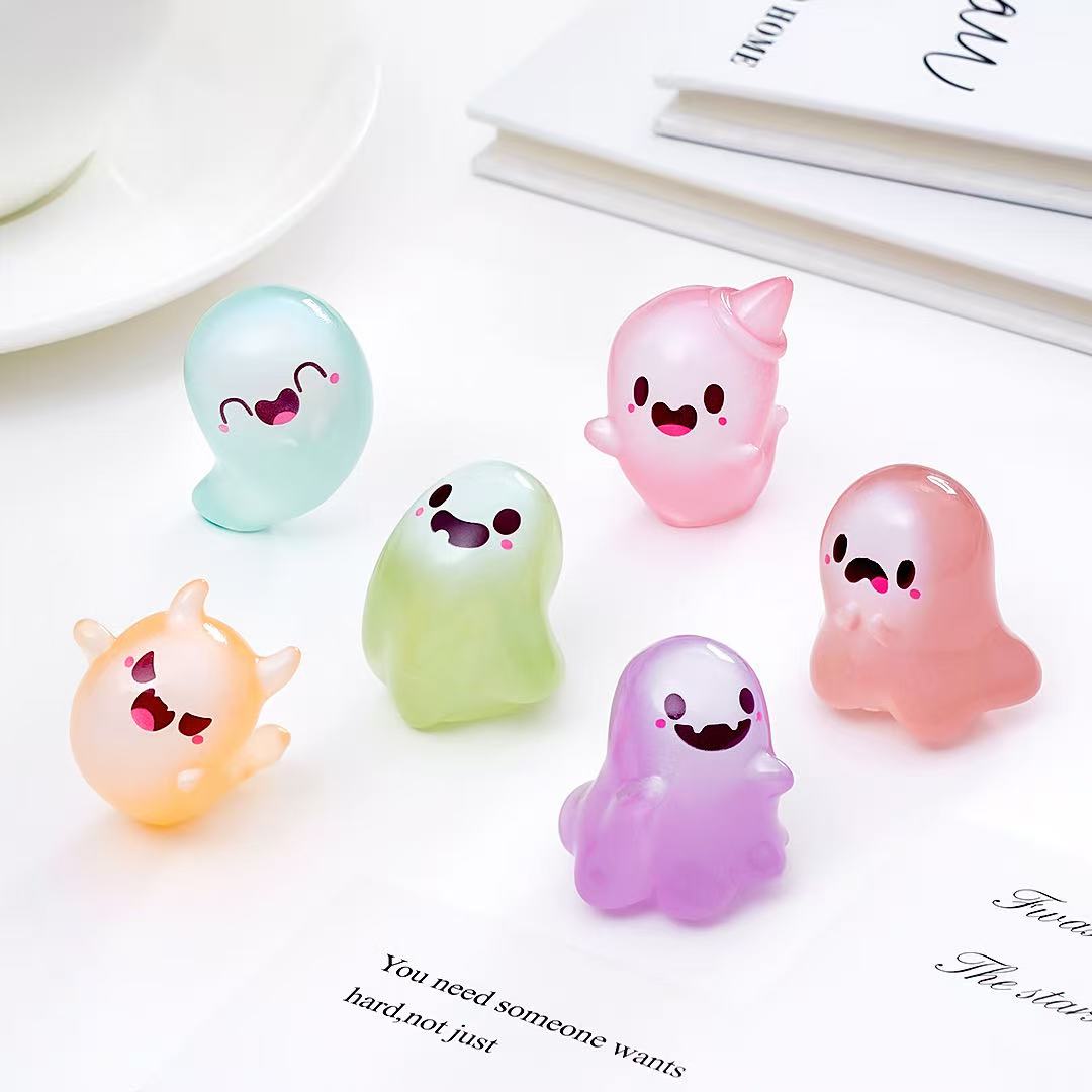Glow in dark happy ghost charm
