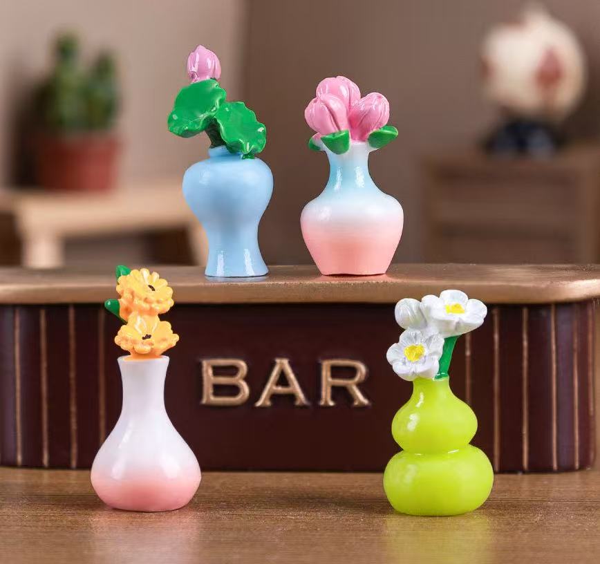 3D flower vase charm