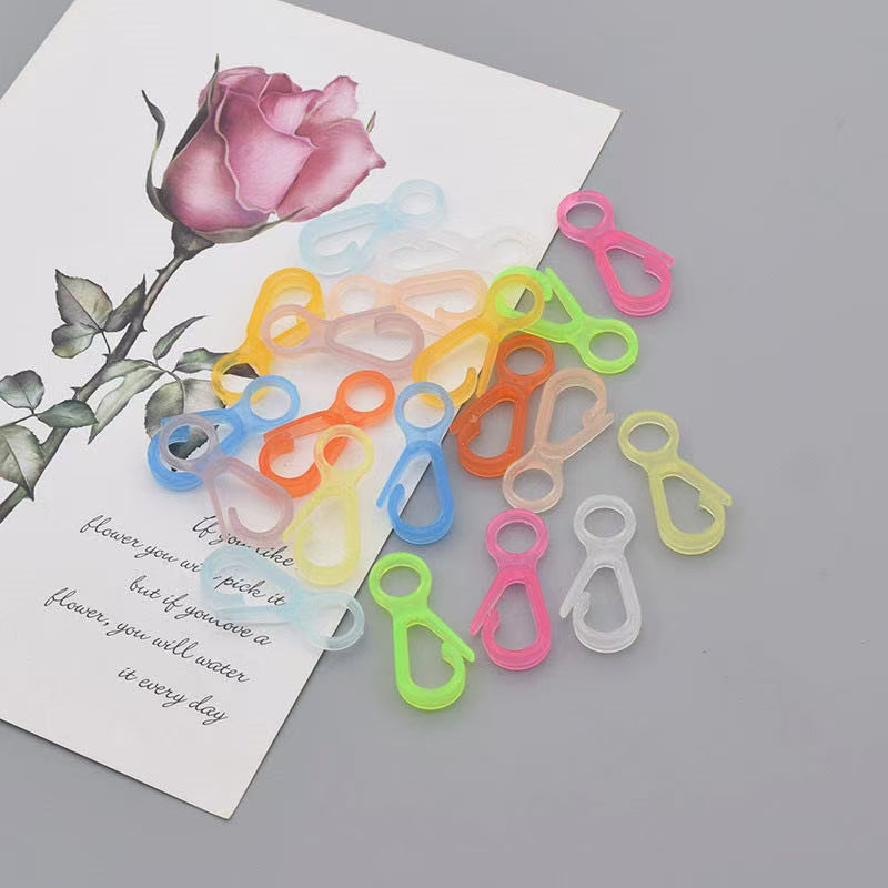 Transparent Multicolor Plastic Snap Hooks for DIY charm