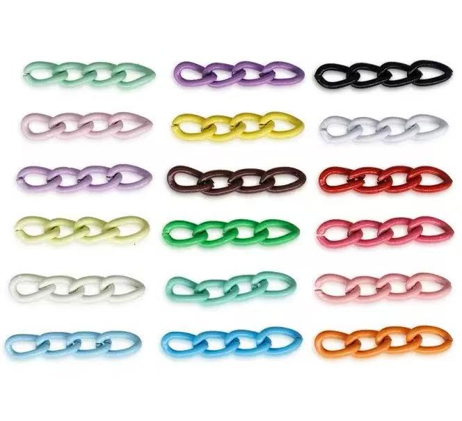 Metal pastel color chains charm