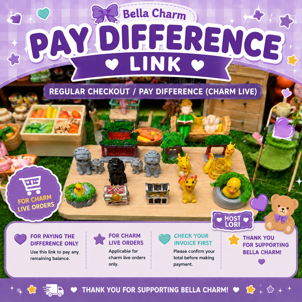 (Lori)Regular Checkout / Pay Difference (Charm Live)