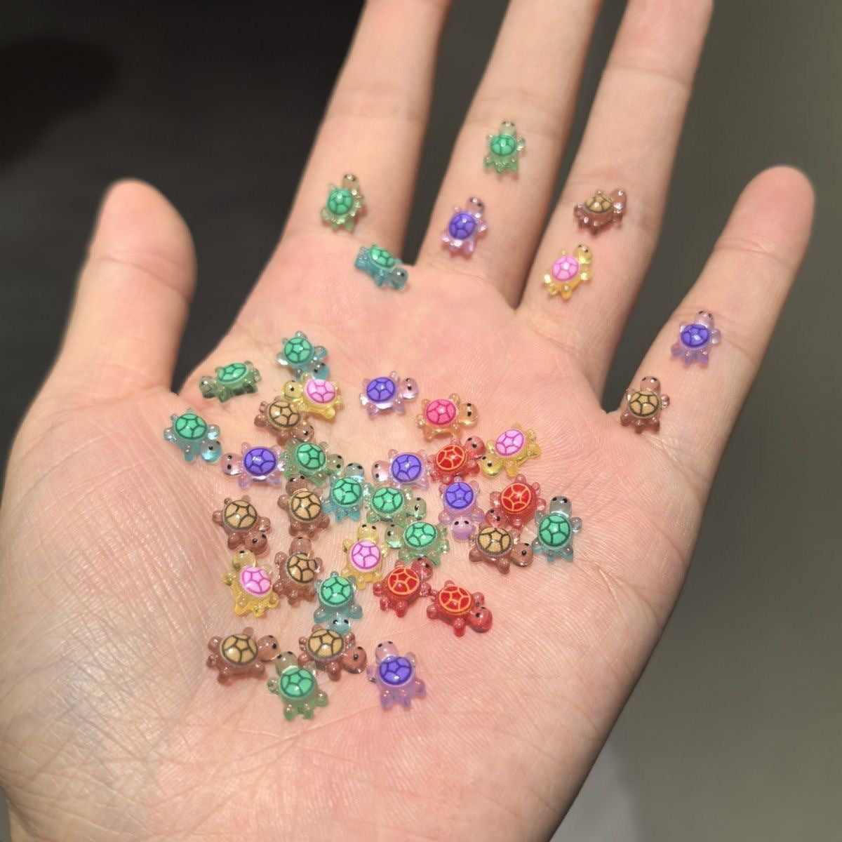 Mini Glow Turtle Nail Charm