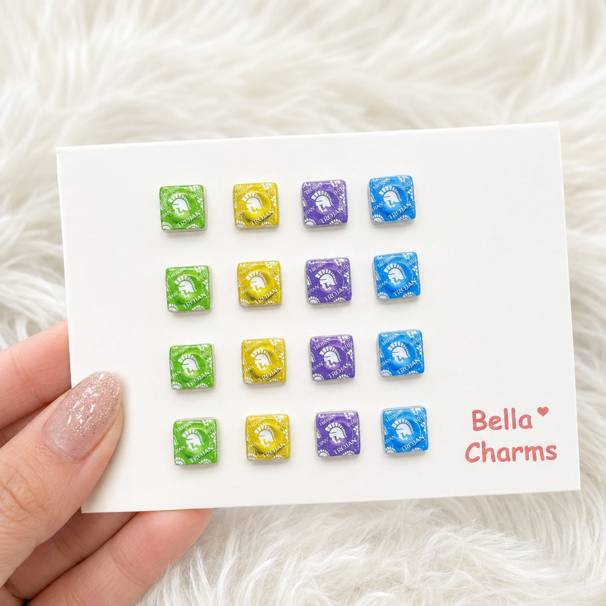 Multicolor mini novelty packet flatback charms
