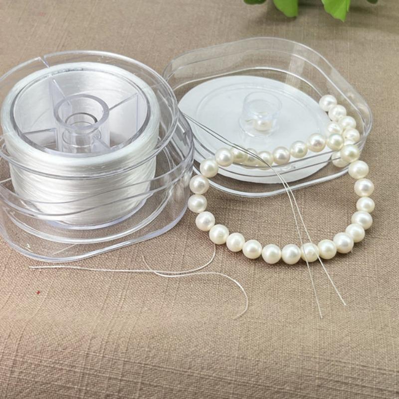 Transparent Nylon Elastic Cord for Bracelet Making invisible Stretch Beading Thread with Storage Box, Wear-Resistant Elastic String for Beads, Pearls, Crystal Bracelets, and Jewelry Making