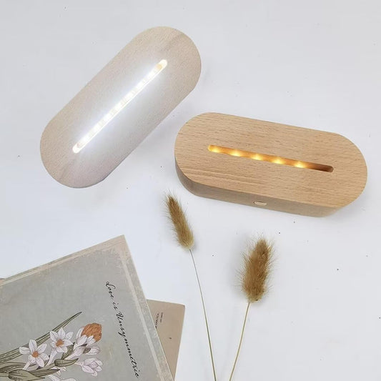 Wood LED Light Base