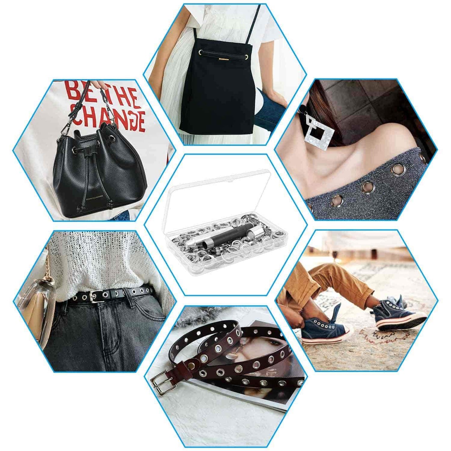 100 Sets Metal Grommet Eyelets Kit