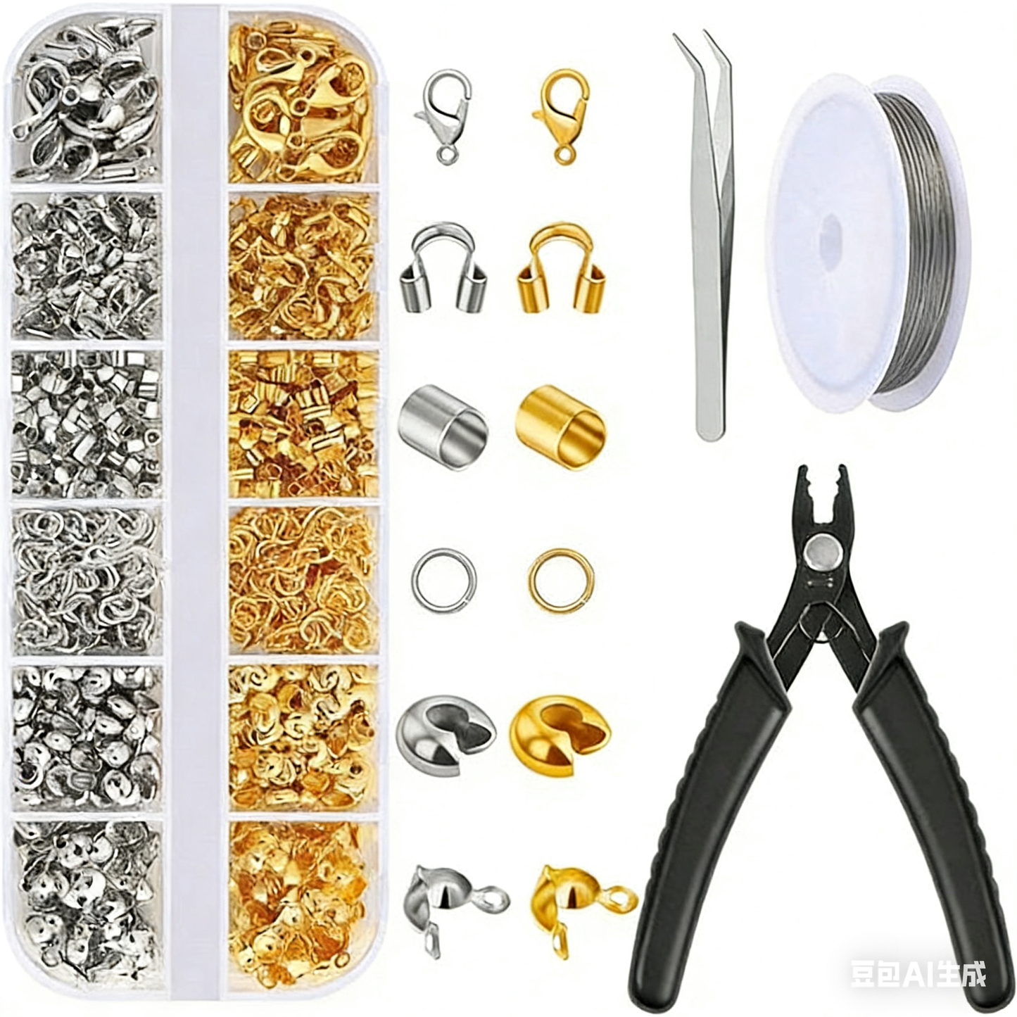 10-Grid Mixed Color Jewelry DIY Tool Kit
