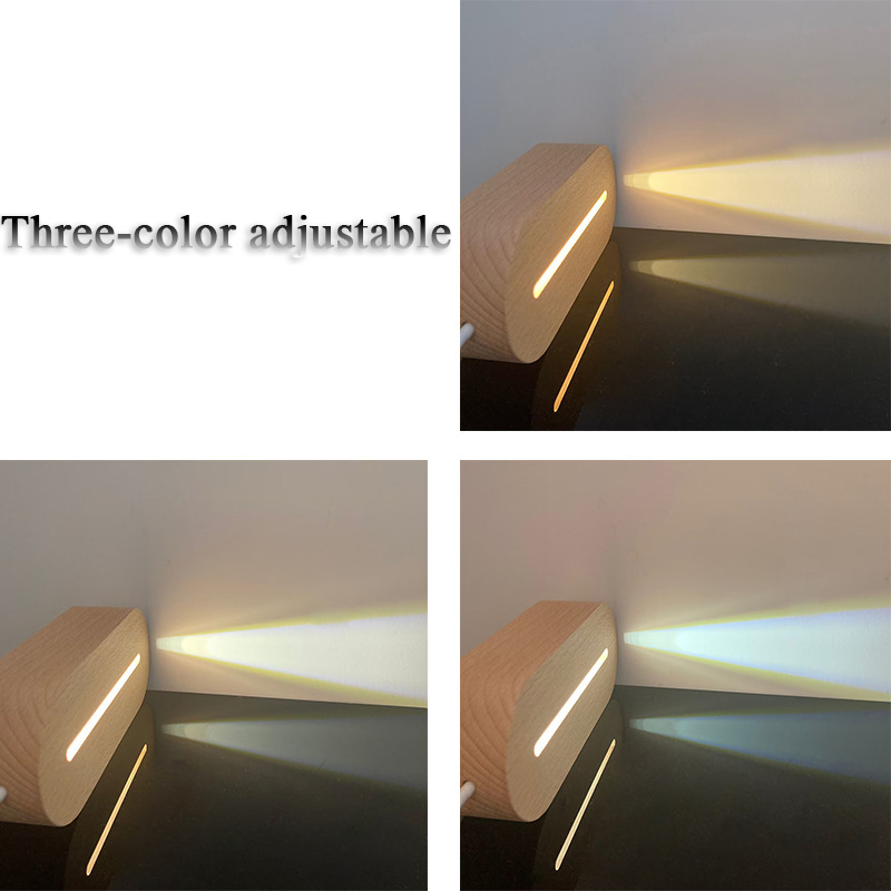 Wood LED Light Base