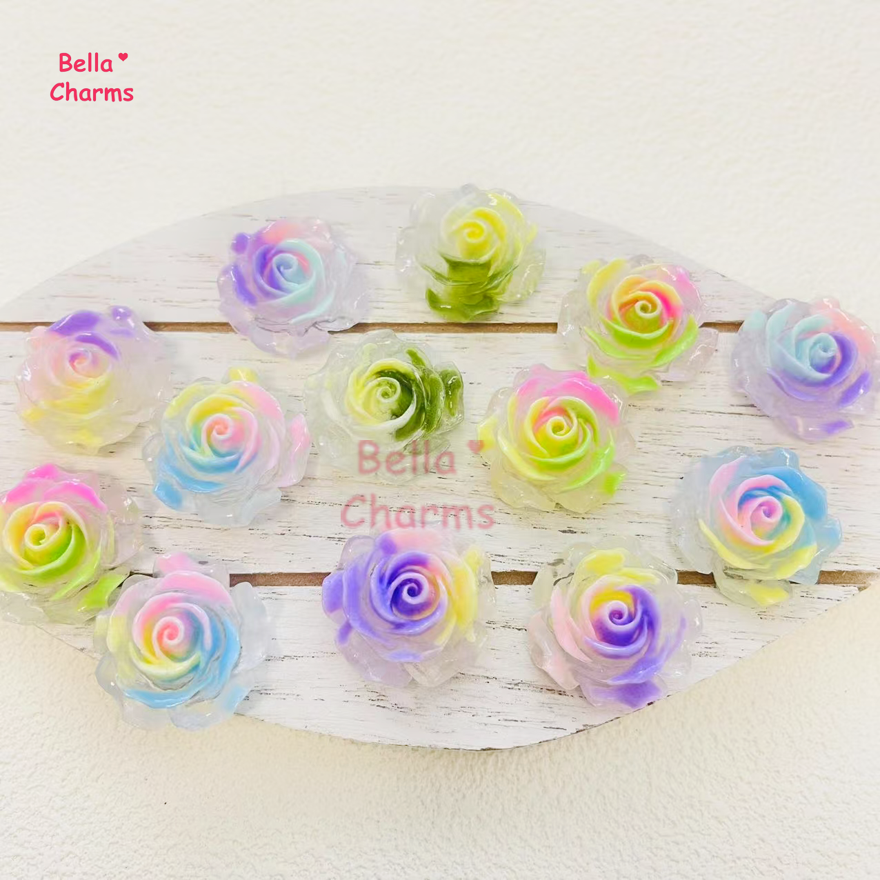 Glow pastel rose charm