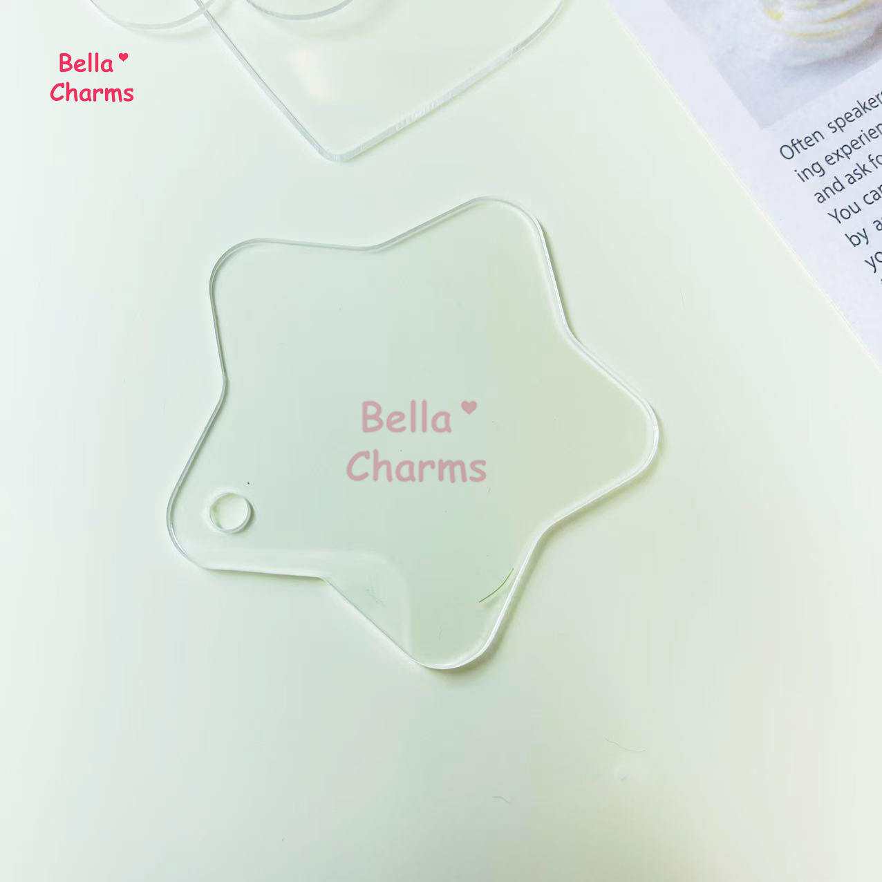 6cm Acrylic shapes for Keychain DIY charm