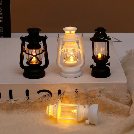 Vintage Mini Lantern LED Lights - Retro Decor for Dollhouses & Cozy Spaces  charm