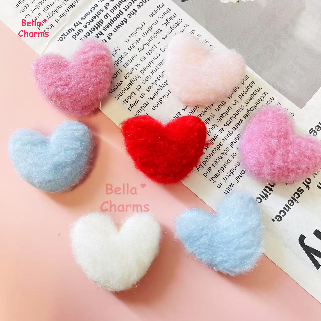 Fluffy heart charm