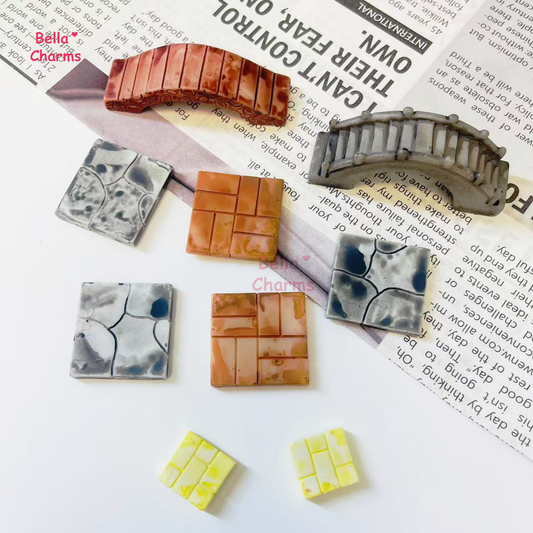 Nature step stone and bridge charm