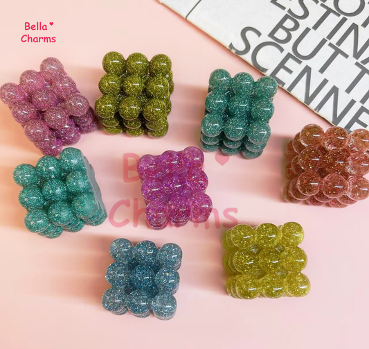 Glitter cube charm