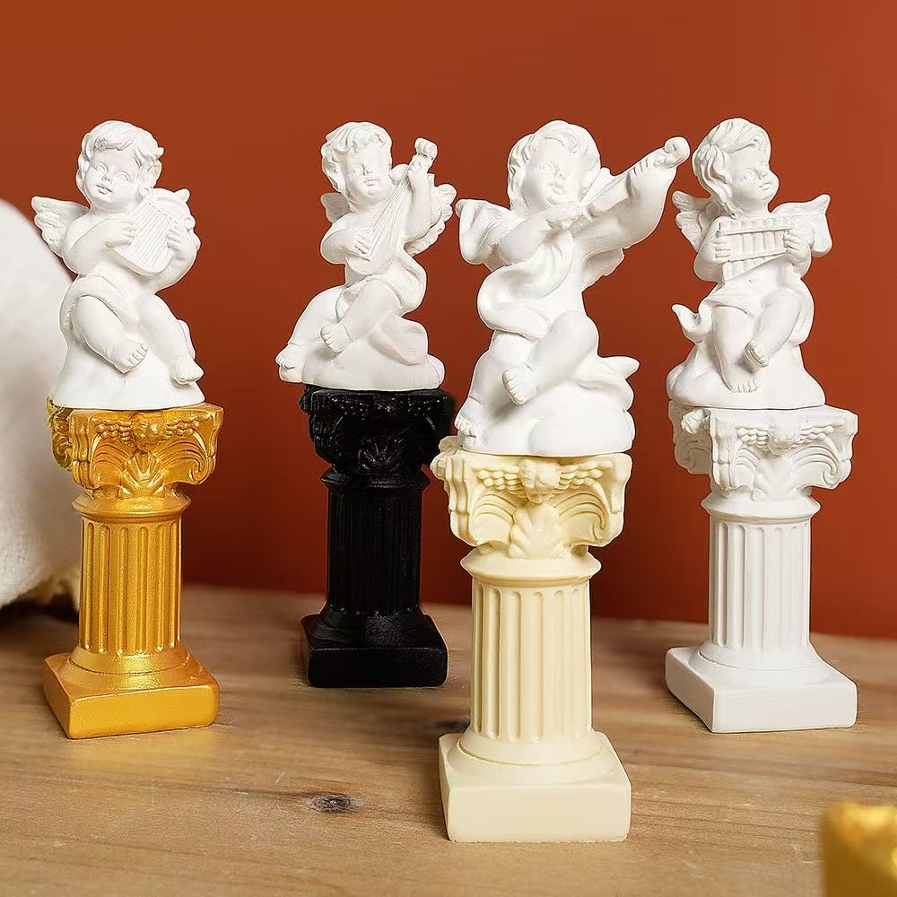 Mini Roman Column Candle Holder – Angel Figurine Toy