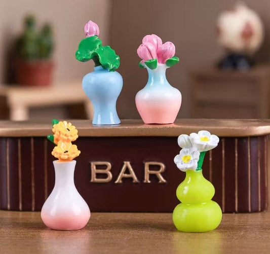 3D flower vase charm