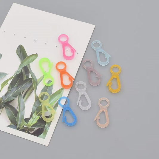 Transparent Multicolor Plastic Snap Hooks for DIY charm