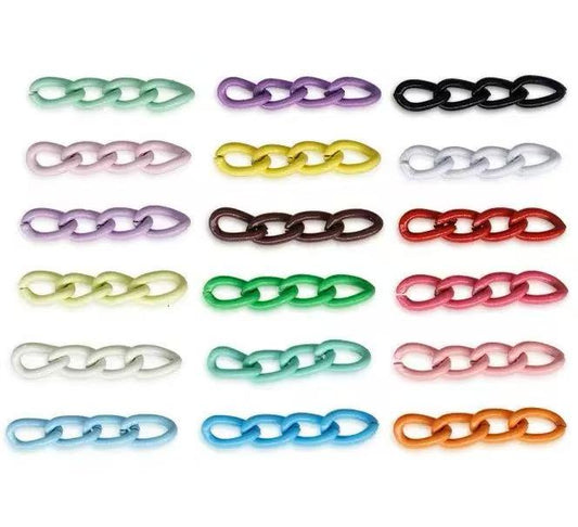 Metal pastel color chains charm
