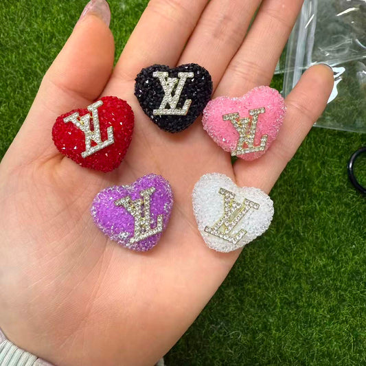 LV heart sugar beads 5pcs