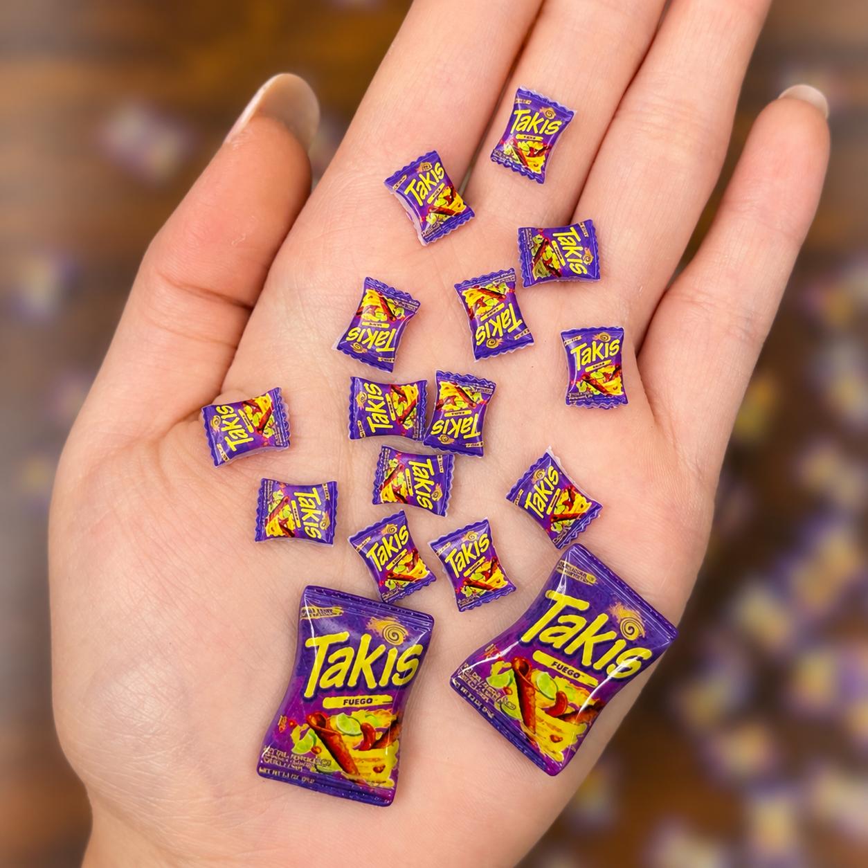 Mini Snack Bag Charms – Crunch Pops, Tri Chips & Fire Rolls Resin Charms for Nail Art & DIY Crafts