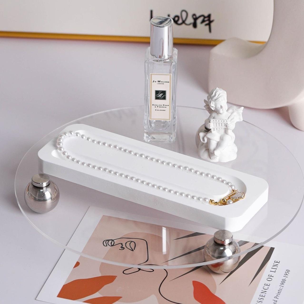 Gypsum Beading Tray, Clear Acrylic Beading Board for DIY Jewelry Making, Jewelry Design & Display Tray for Bracelets, Necklaces & Earrings