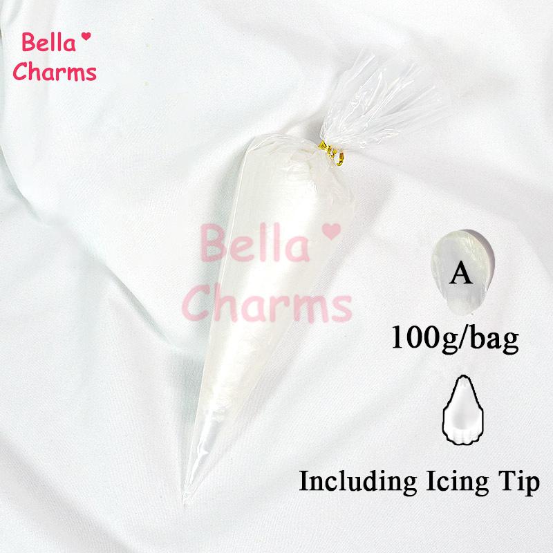 100g Pearl Whipped Cream Glue Bagged DIY Craft Decorative Paste for Custom Phone Cases Nail Art Beauty Projects Soft Creative Embellishment Glue - A