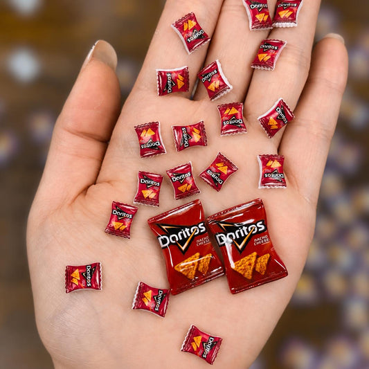 Mini Snack Bag Charms – Crunch Pops, Tri Chips & Fire Rolls Resin Charms for Nail Art & DIY Crafts