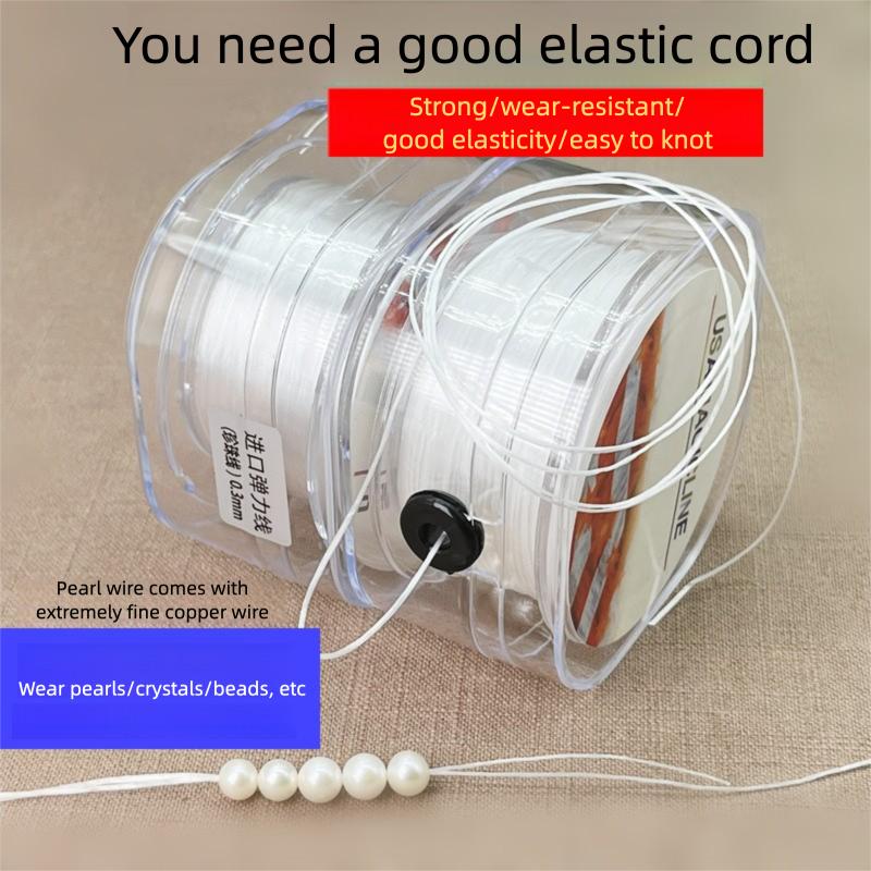 Transparent Nylon Elastic Cord for Bracelet Making invisible Stretch Beading Thread with Storage Box, Wear-Resistant Elastic String for Beads, Pearls, Crystal Bracelets, and Jewelry Making
