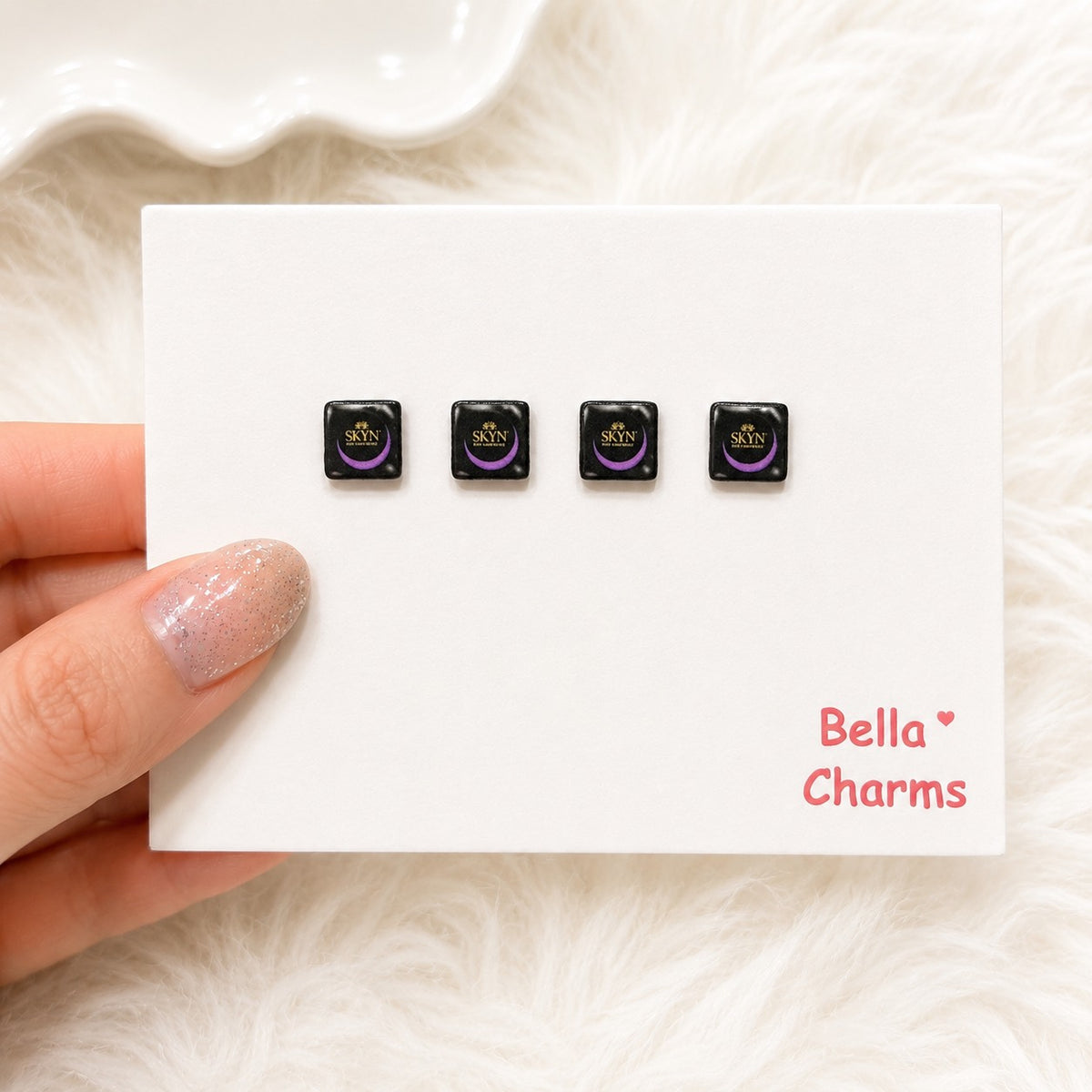 Black mini novelty packet flatback charms