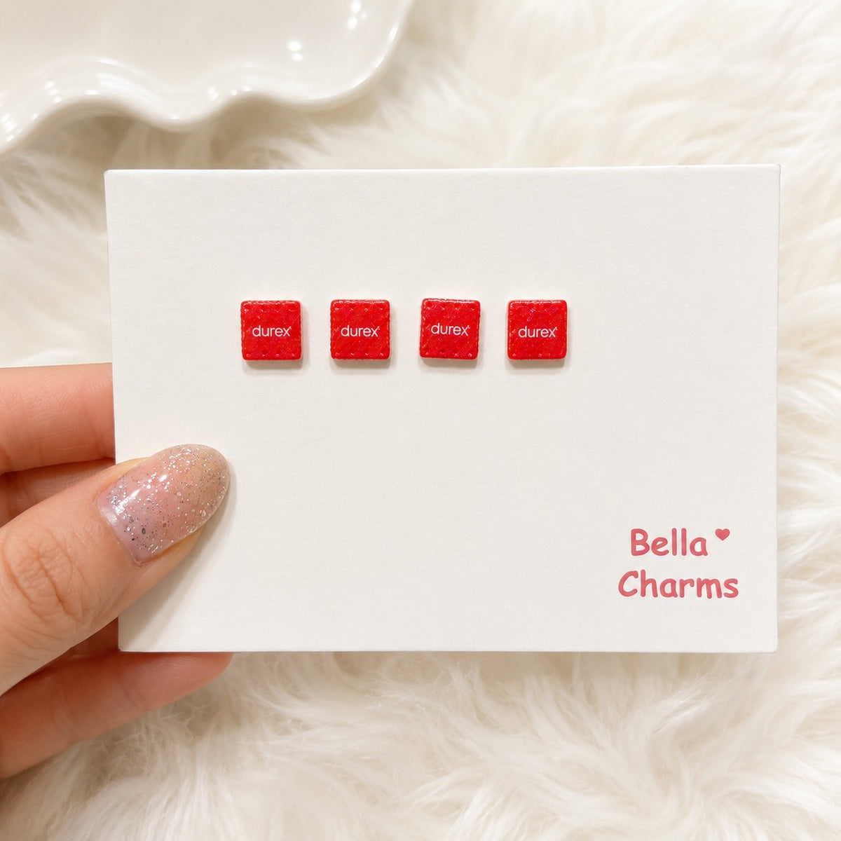 Red mini novelty packet flatback charms