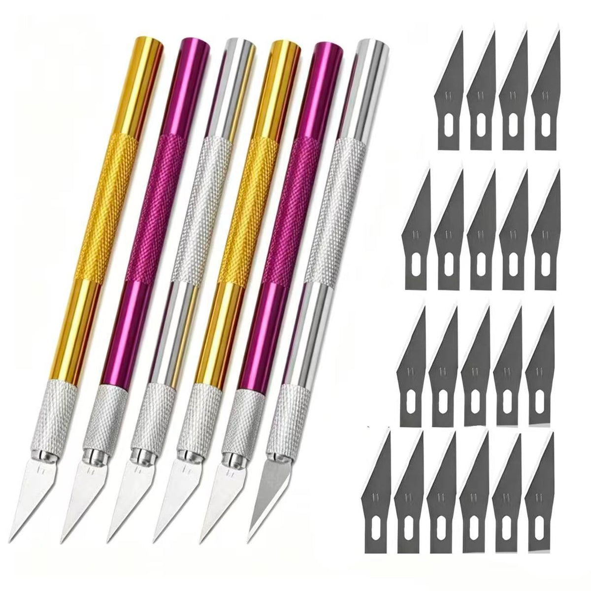 6 Precision Carving Knives with 20 Extra Sharp Bla